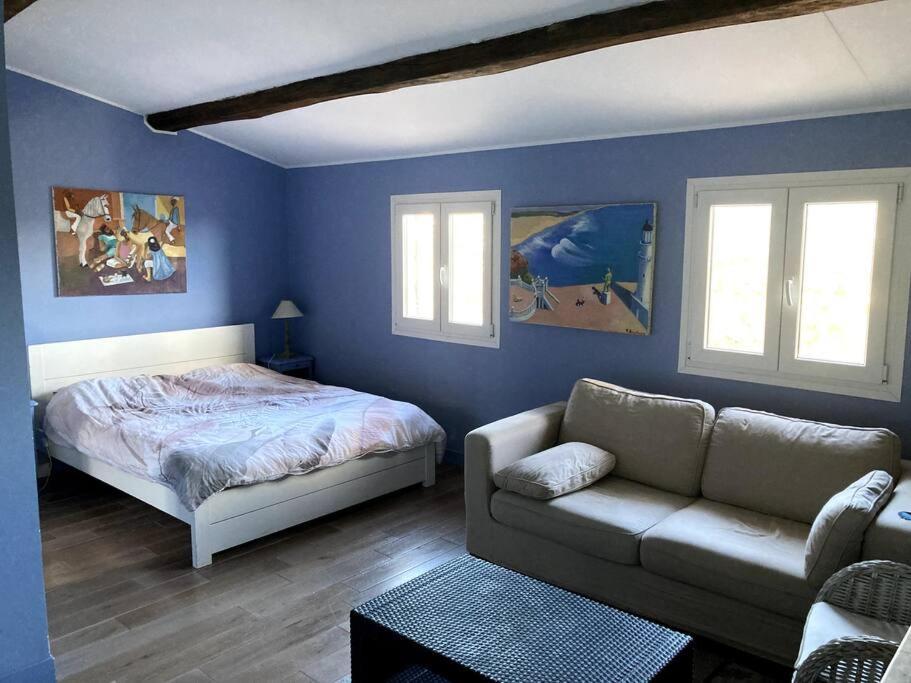 Agreable Chambre D'Hotes Avec Vue Sur Les Collines Daire La Colle-sur-Loup Dış mekan fotoğraf